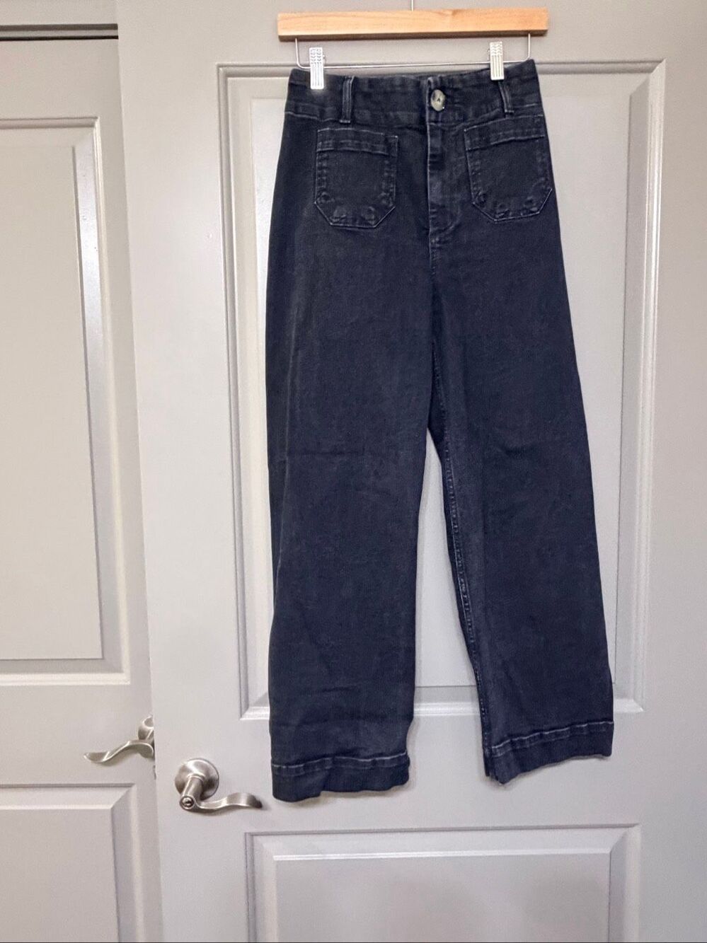 Pilcro Anthropologie Womens Size 26 High Rise Wide Leg Dark Wash Jeans